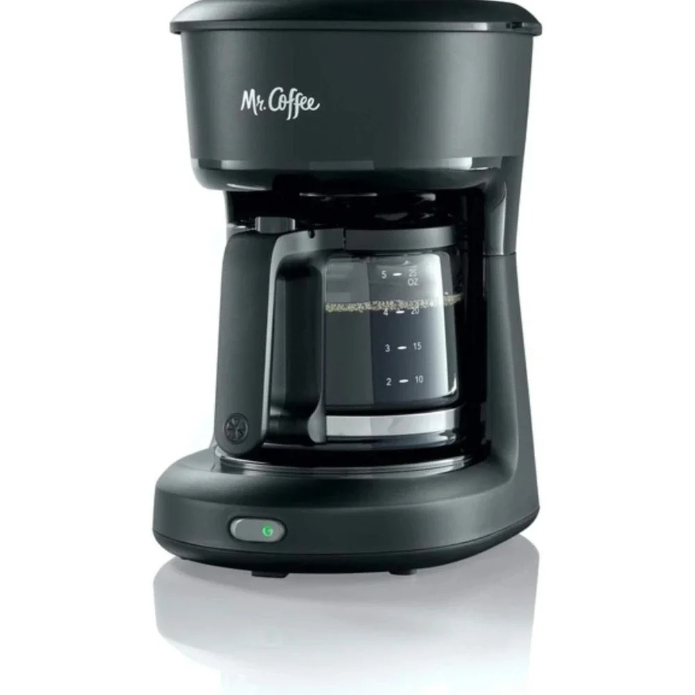 Mr. Coffee 5 Cup Drip Coffee Maker Glass Carafe Auto Pause Black Mini Brew New